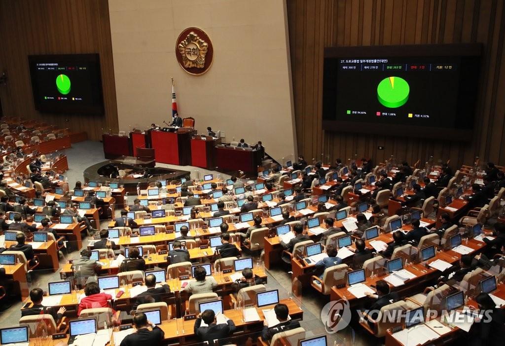 This photo shows a plenary session of the National Assembly in Seoul on Dec. 9, 2020. (Yonhap)