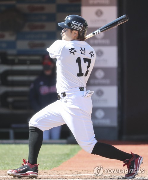 Choo Shin-soo strikes out twice in KBO preseason debut