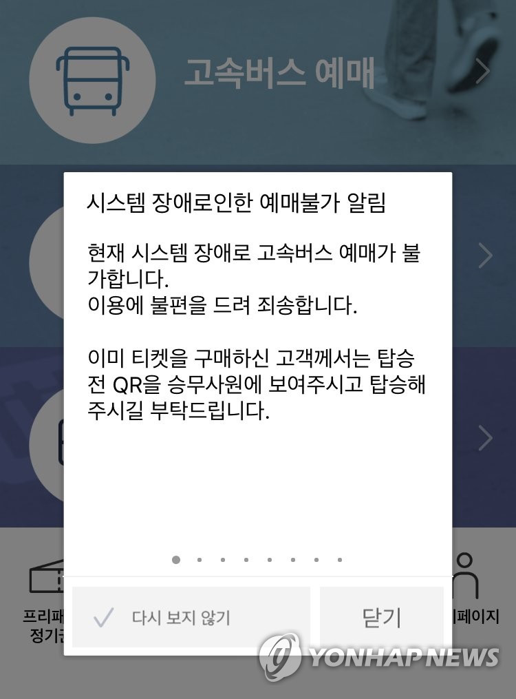 Seoul Express Bus Terminal ticket system error
