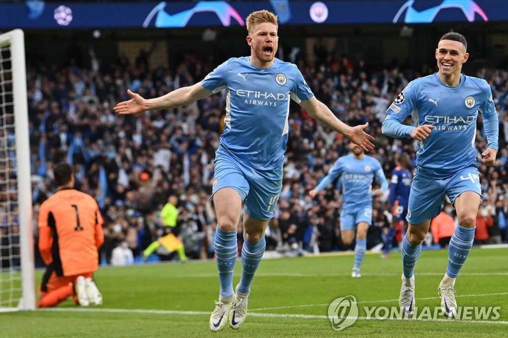 UCL 준결승 첫 득점 더브라위너의 