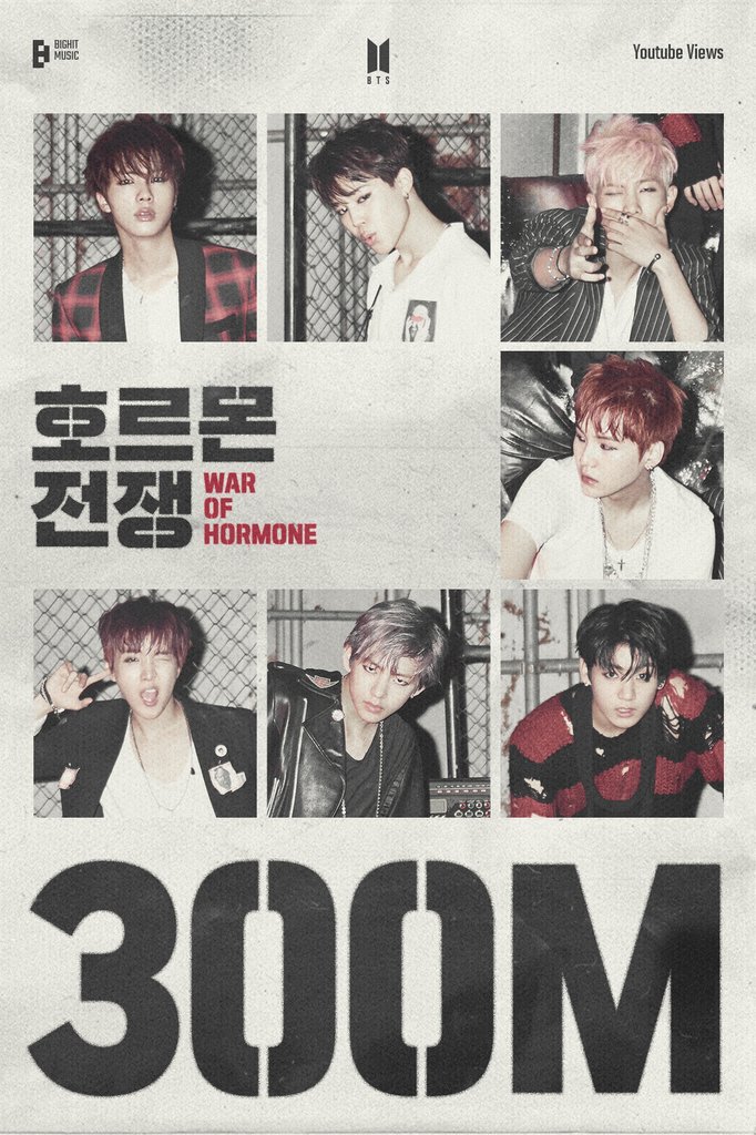 BTS' 'War of Hormone' MV hits 300 mln views
