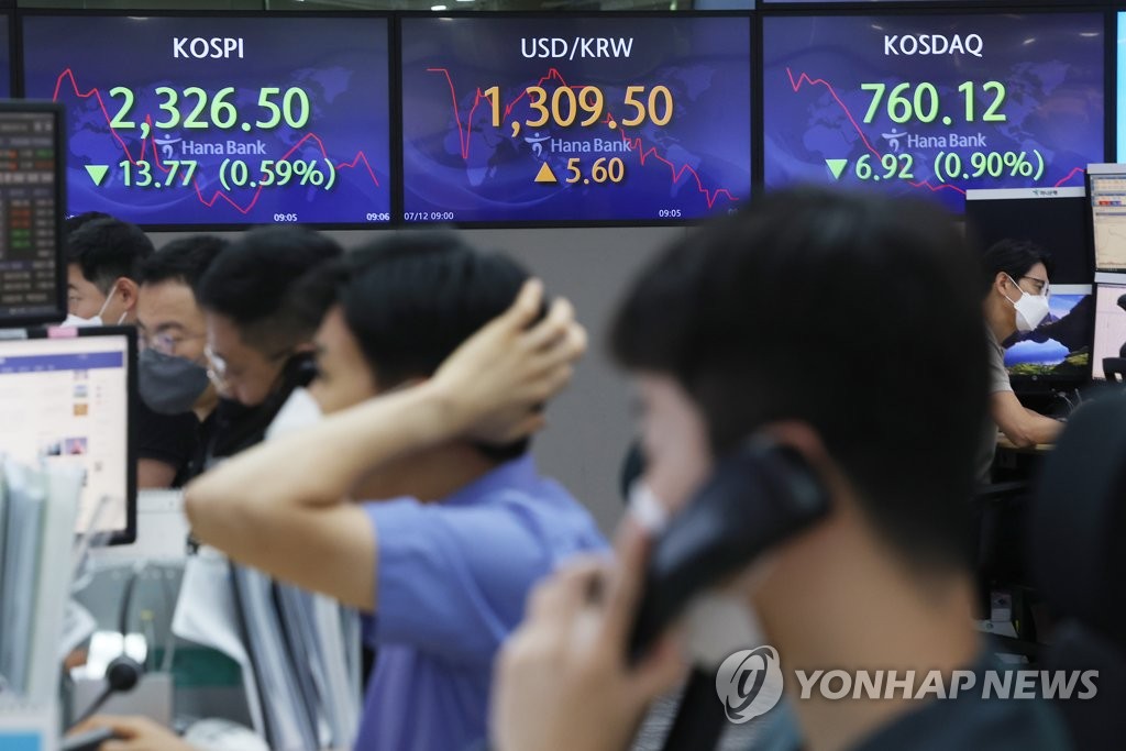 S. Korean currency hits yearly low per dollar on recession fears