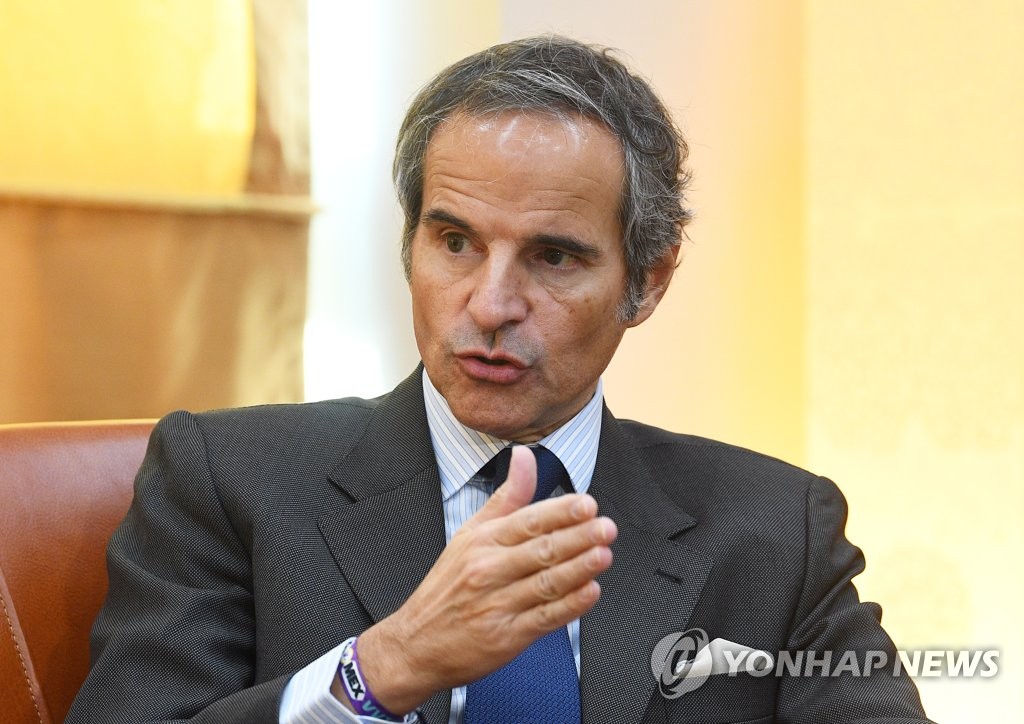 IAEA Director General Rafael Mariano Grossi speaks during a joint interview with South Korean reporters at the Seoul foreign ministry on Dec. 16, 2022. (Pool photo) (Yonhap)