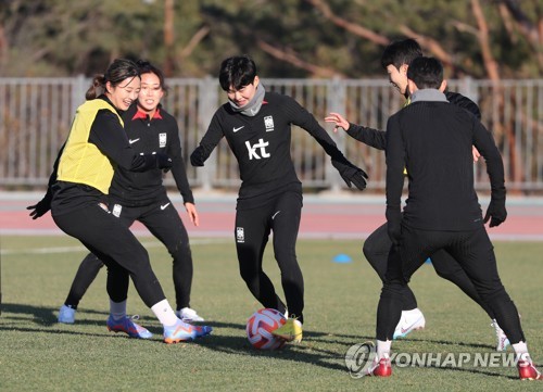 S. Korean women's football team's training