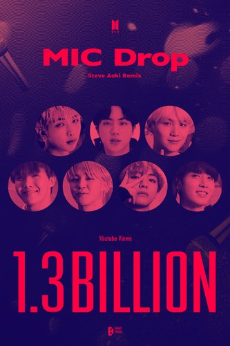 BTS' 'MIC Drop' video tops 1.3 bln YouTube views