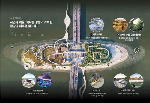 서울시 건축 디자인 혁신 방안이 적용된 '노들 예술섬' 구상도