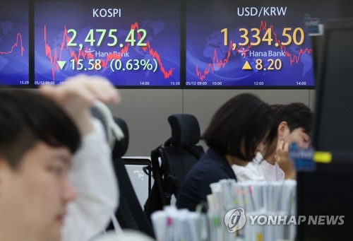 (LEAD) Seoul shares down for 4th day amid rate hike woes