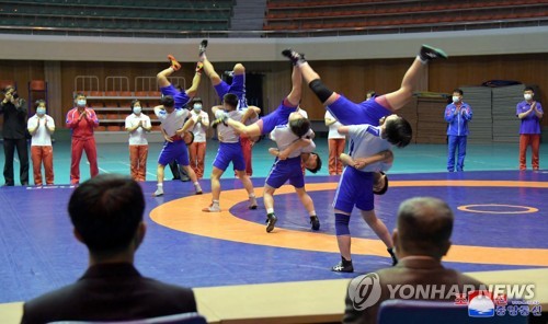 북한 지난 23일 '세계 레슬링의 날' 기념행사 개최