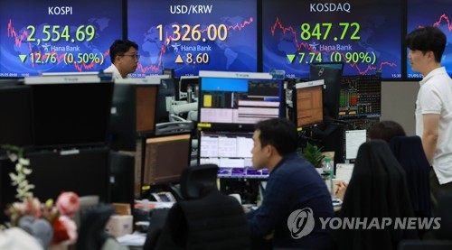 韓国総合株価指数が反落　０．３２％安