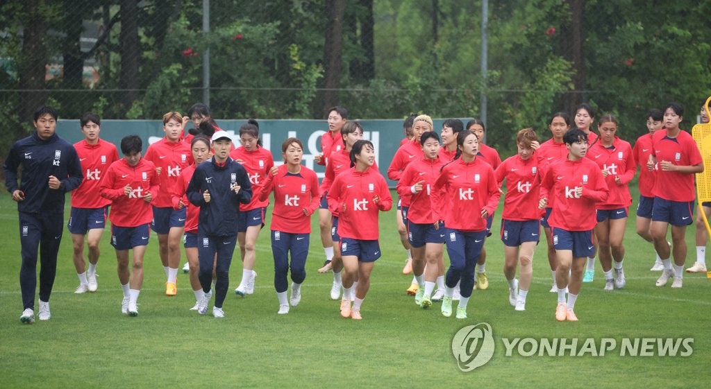 여자 축구대표팀 훈련