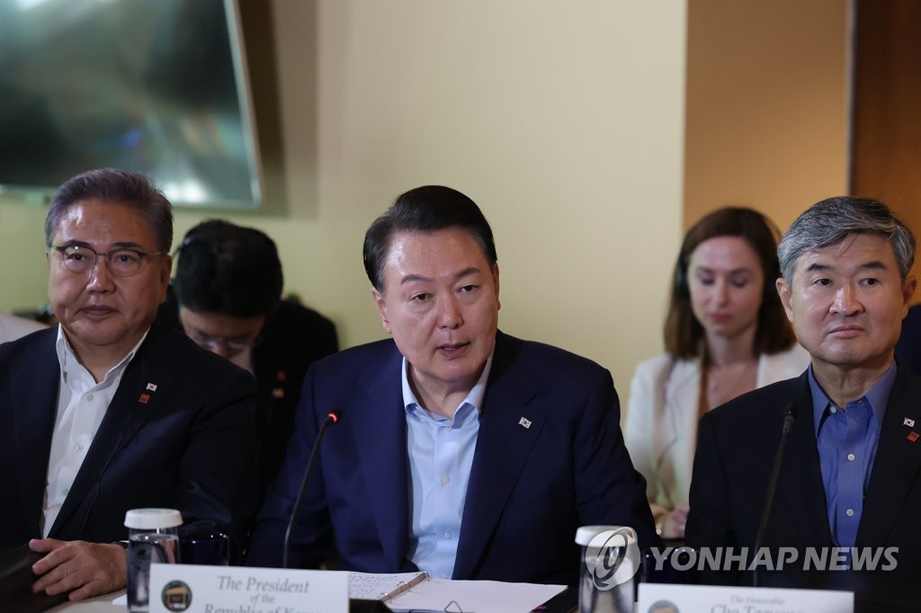 S. Korea-U.S.-Japan Summit At Camp David | Yonhap News Agency