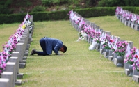 「四月革命」犠牲者の墓参り