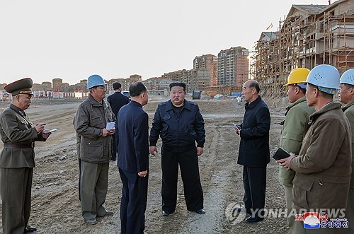 N. Korean leader inspects flood-hit areas under reconstruction