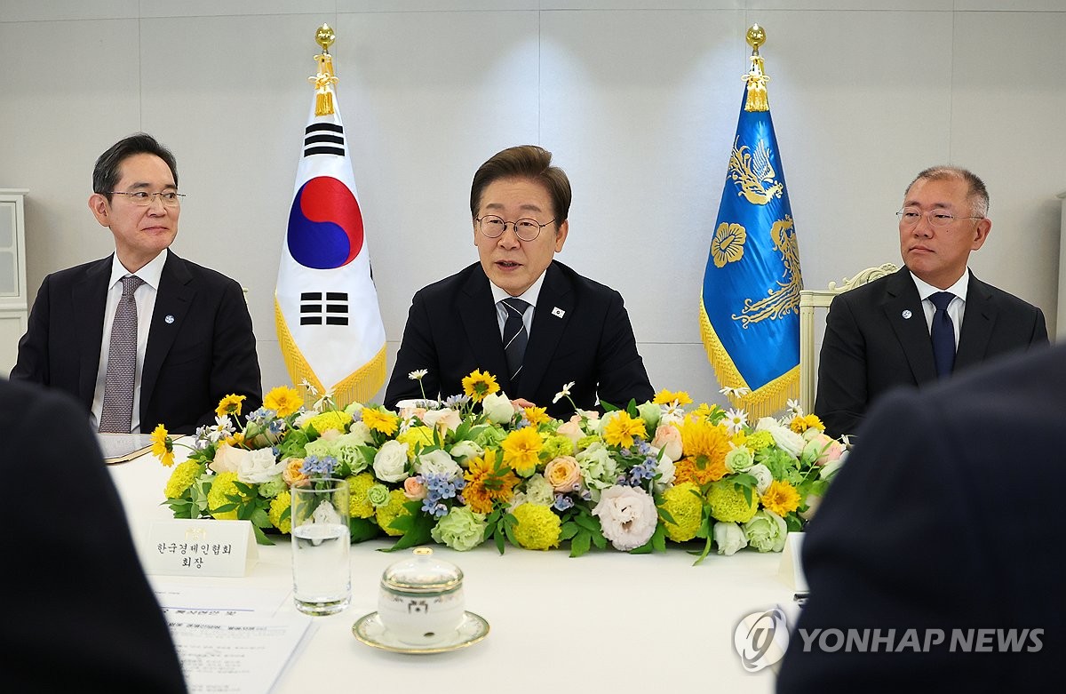 李대통령, 재계 총수들과 첫 면담…경제 활로 모색