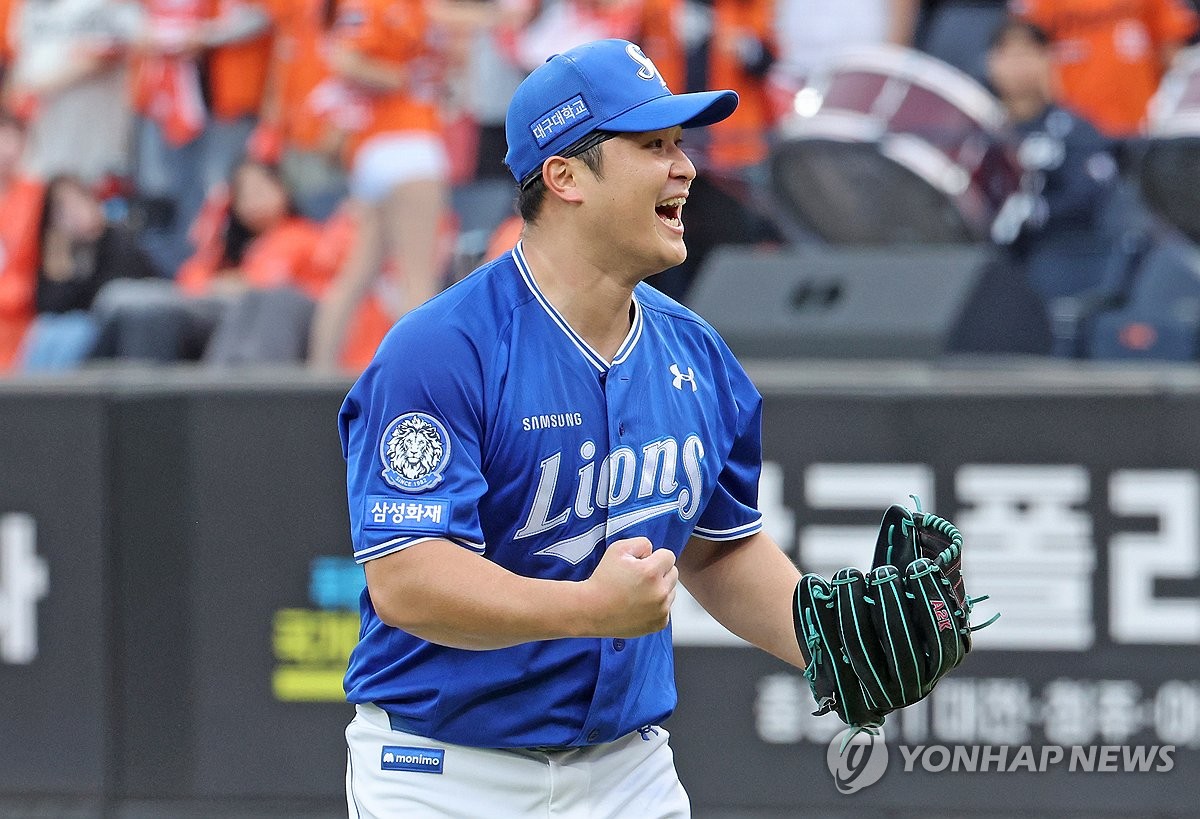 최원태, 7이닝 1실점 또 호투…삼성, 한화 꺾고 PO 1승 1패(종합)