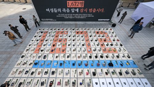 '15년간 1672명'…한국의 여성 살해 실태 퍼포먼스